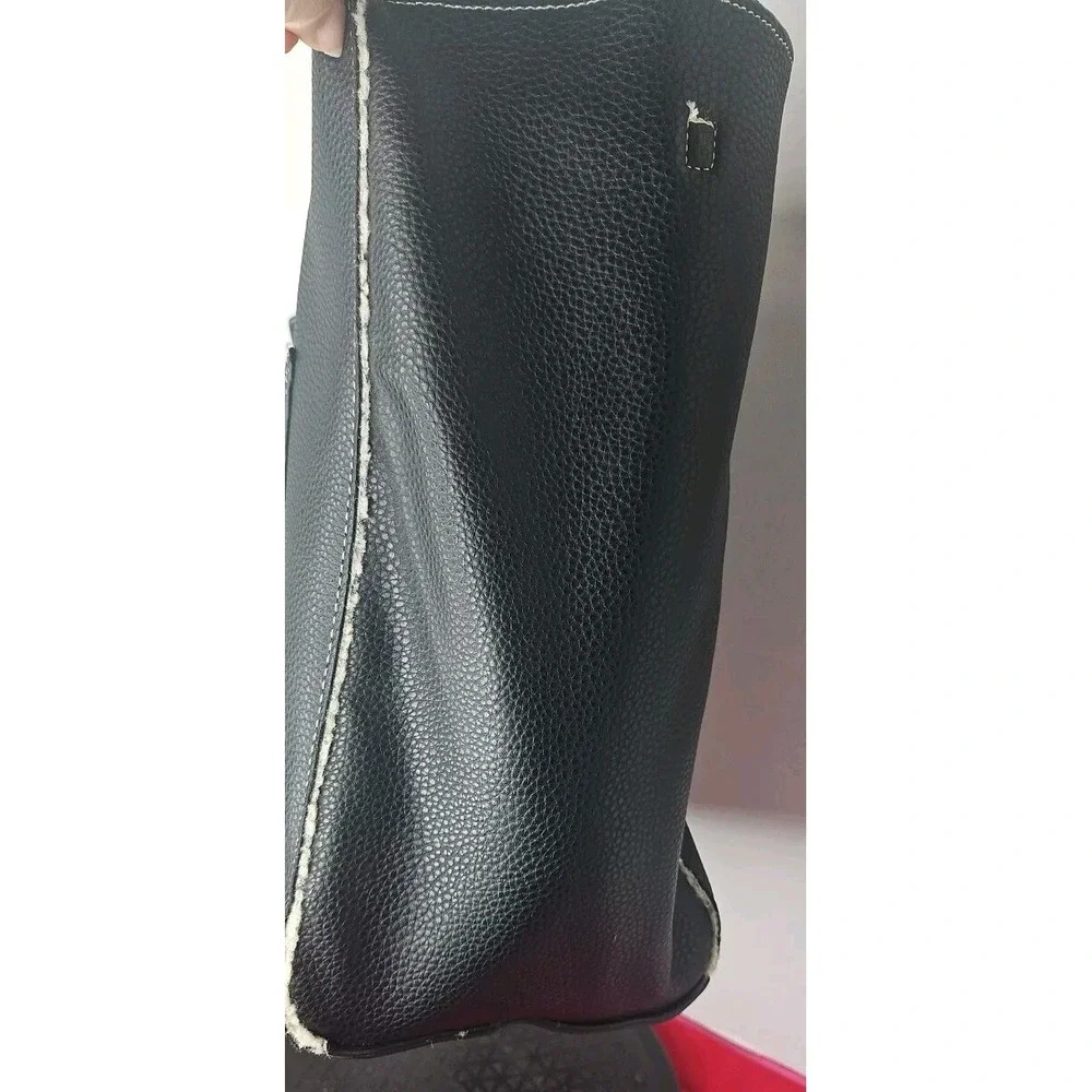 Steve Madden Black Faux Leather & Sherpa Travel Laptop Weeknd Bag‎ Large